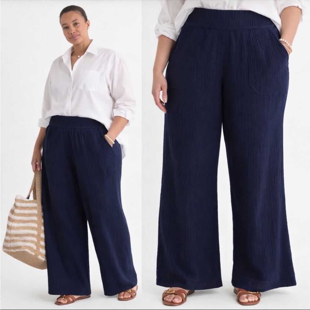 Vineyard Vines Navy Wide Leg Pants